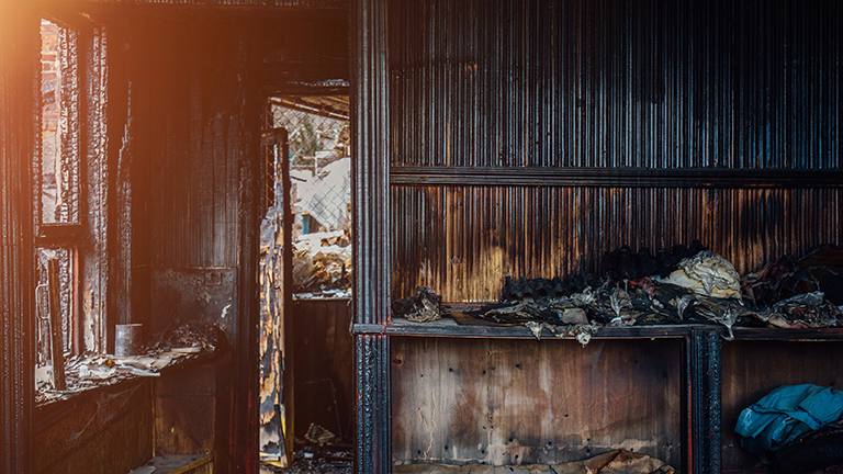 Fire Damaged House