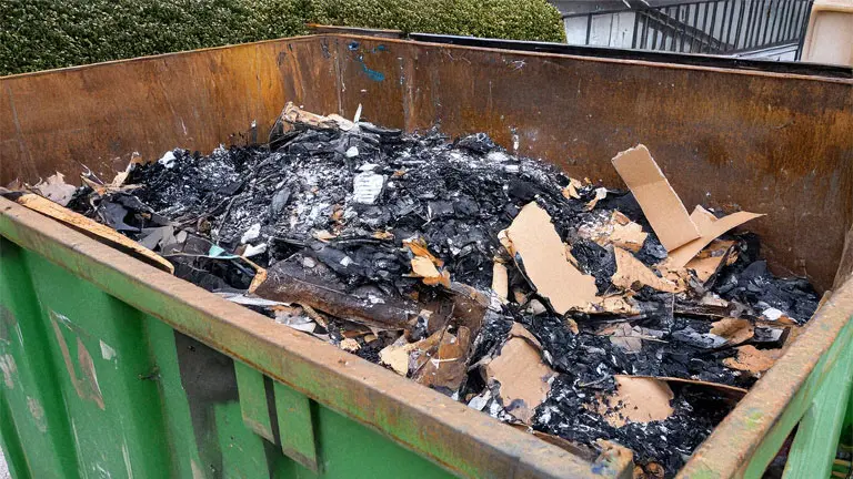 Bin with Fire Debris