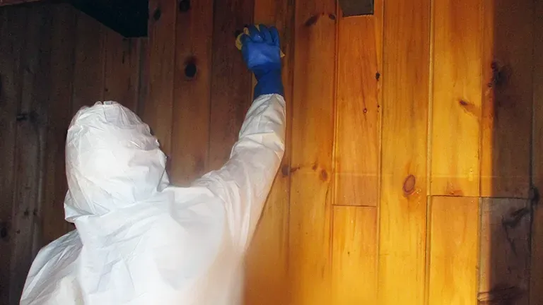 Worker Cleaning Window Sill