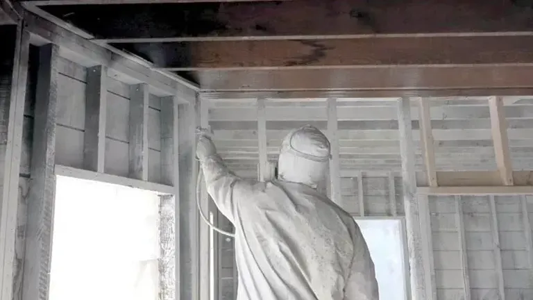 Worker Restoring Room